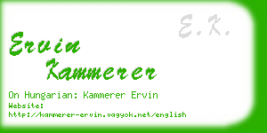 ervin kammerer business card